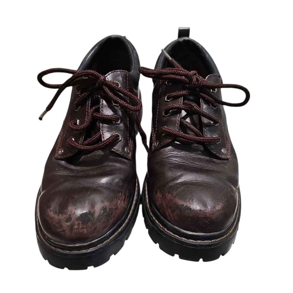 Skechers Men’s US 9 Brown Leather Lug Sole Oxford Archive-Inspired Essential Lux - Picture 2 of 8